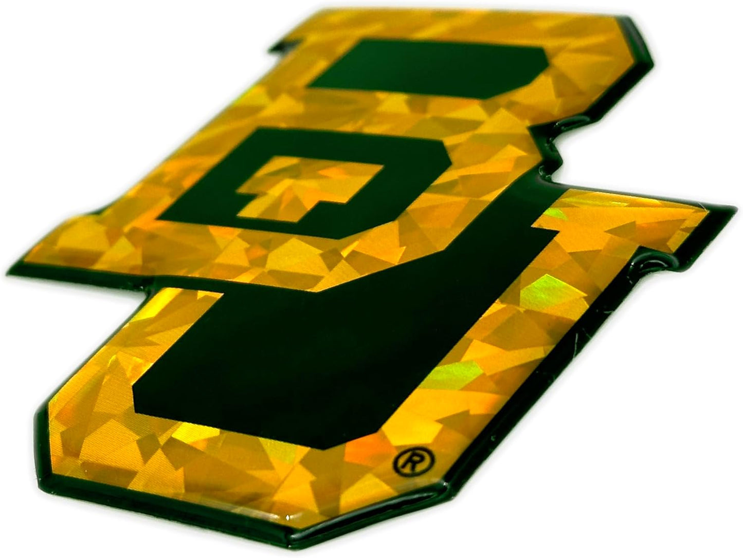 Elektroplate Offically Licensed Baylor Bears BU Green and Gold Reflective Decal | Premium 3D Domed All Weather Sticker for Car, Water Bottle, Laptop, Tablet, Cooler, Toolbox, Phone | Made in The USA
