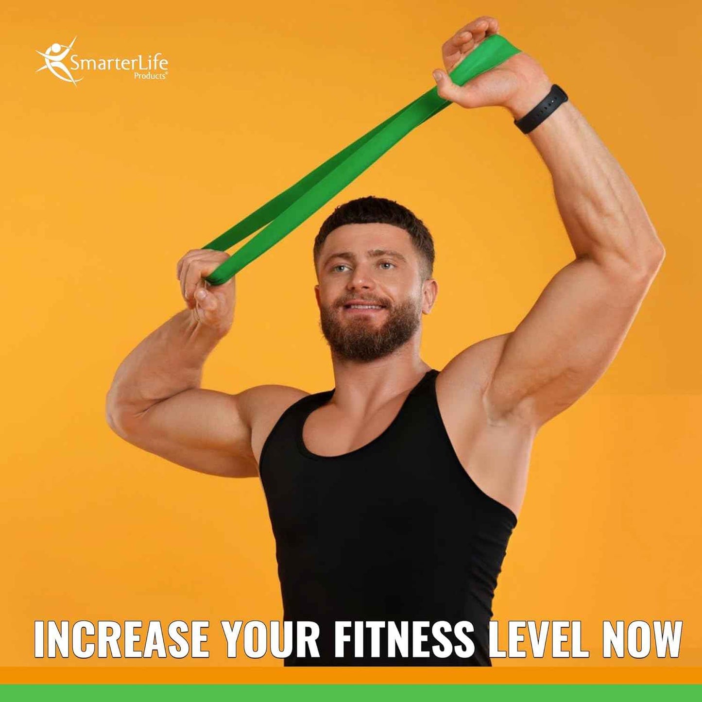 SmarterLife Resistance Bands - Latex-Free Exercise Bands for Home Gym & Weight Loss, 5 Extra Wide Booty Bands for Men & Women