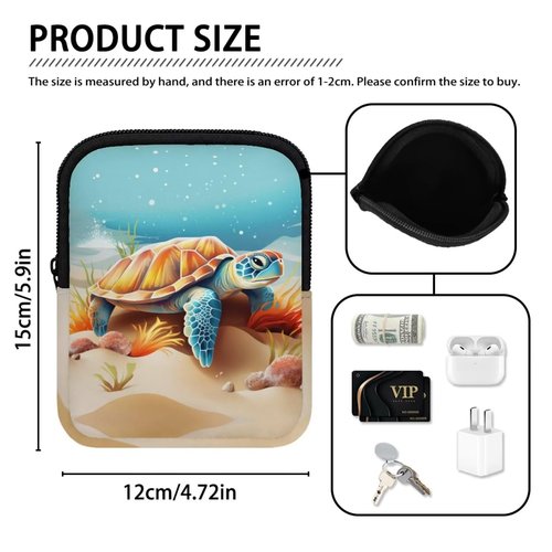 BYCHECAR Water Bottle Pouch Sea Turtle Stanley Cup Pouches for 40oz Tumbler IceFlow Storage Pocket Stanley Phone Holder Gym Tumbler Accessories