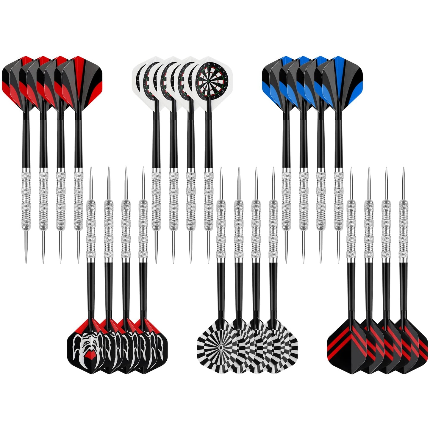 Accmor Metal Tip Darts, Steel Tip Darts, 14 Grams Professional Metal Darts, Darts Metal Tip Set, Metal Darts for Dartboard, 24 pcs ﻿