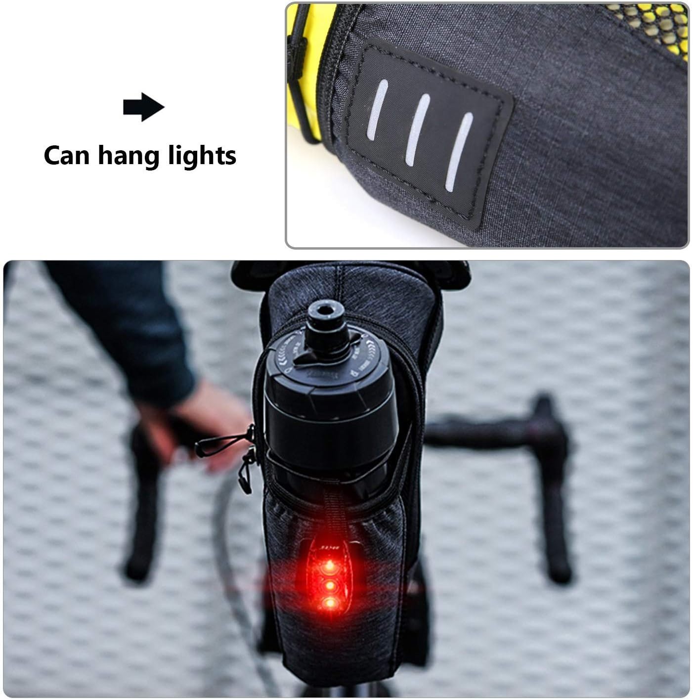 Roswheel Essentials Series 131464 Water Resistant Bike Saddle Bag Bicycle Under Seat Pack Cycling Accessories Pouch with Water Bottle Holder
