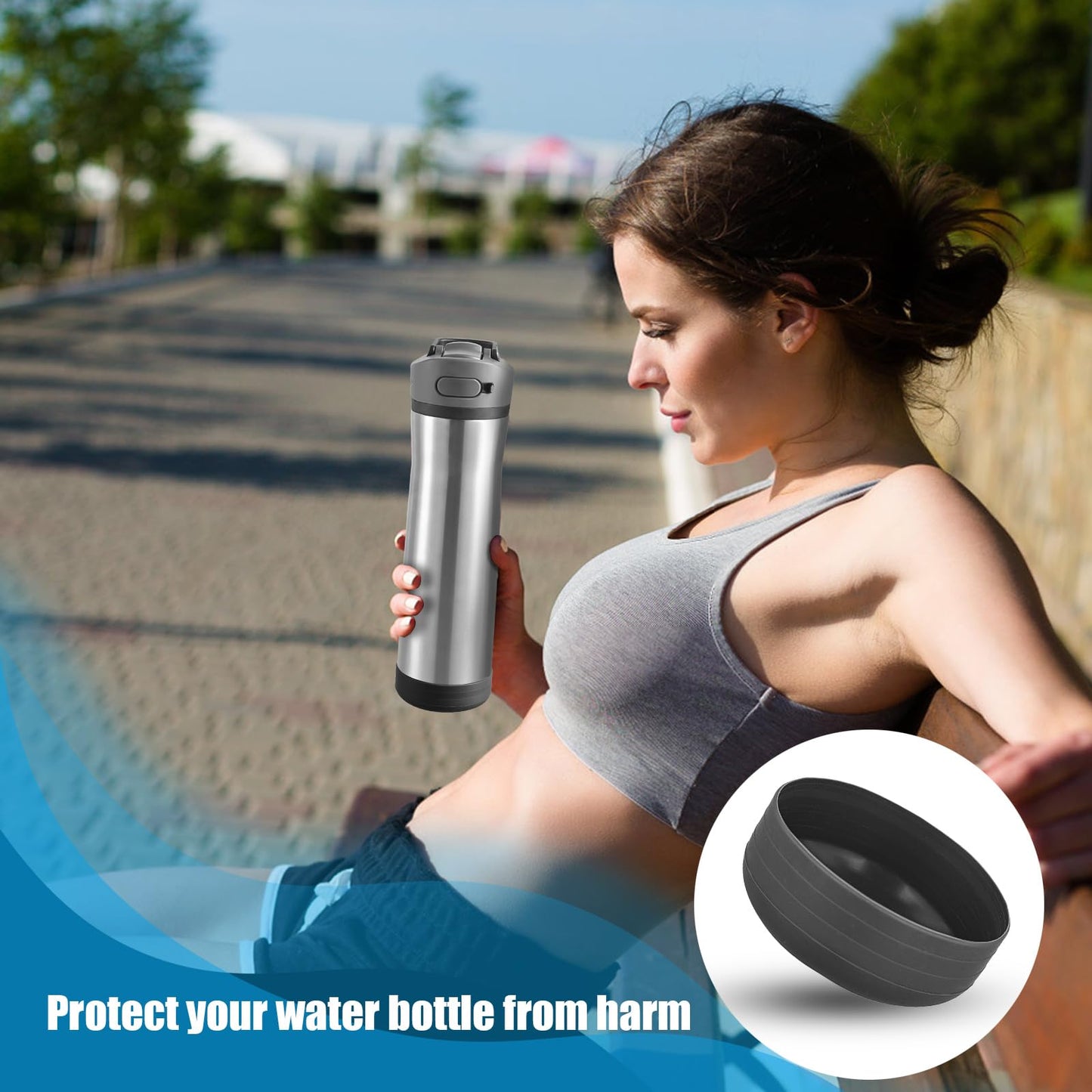 2pcs Silicone Water Bottle Boot for Contigo Ashland Chill 24oz, Protective Water Bottle Bottom Sleeve for Bottle Protection Accessories