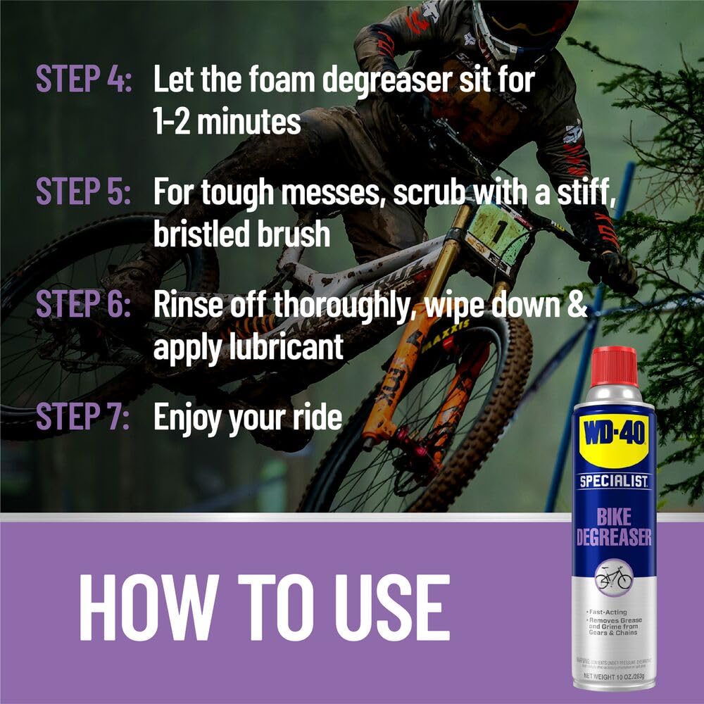 WD-40 Specialist Bike Degreaser - 10 OZ Heavy-Duty Cleaner for Bicycles