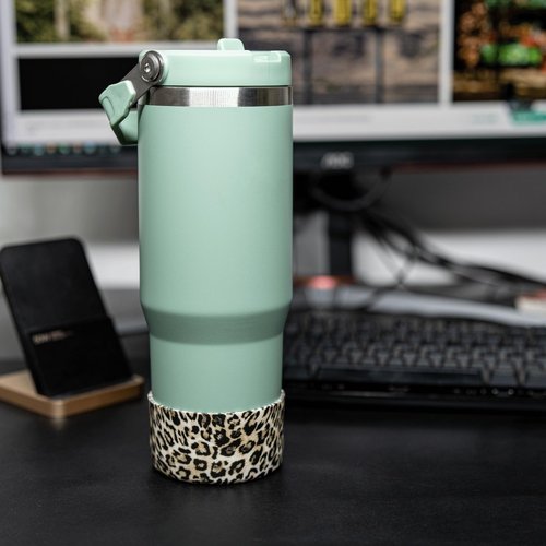 Diumepo Silicone Boot for Stanley 40 oz Tumbler-Protective Silicone Sleeve Fit for Hydroflask Water Bottle 12 oz -24 oz, Anti-Slip Bottom Sleeve-BPA Free(Peacock)