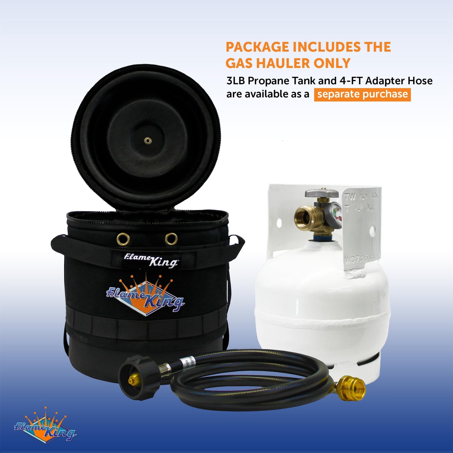 Flame King FK-GH-3LB Gas Hauler for 3LB Propane Tank-Insulated Protective Carry Case, Black