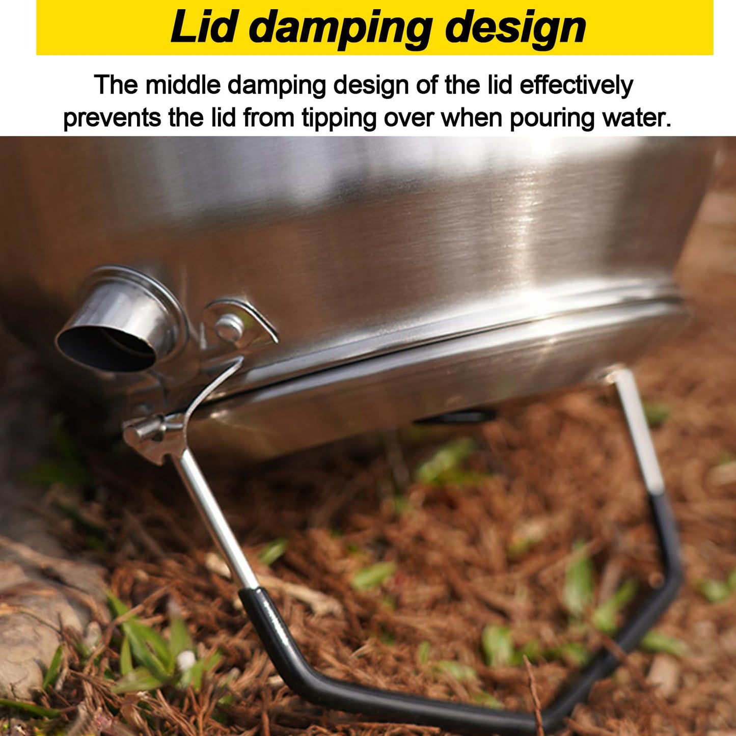 VEADOOLLY Camping Kettle Outdoor Campfire Camp Kettle, 1L Stainless Steel camping tea kettle Coffee Pot, Portable Lightweight Teapot Fast Heating Boiling Water, Ideal for Hiking Picnic Travel, Silver