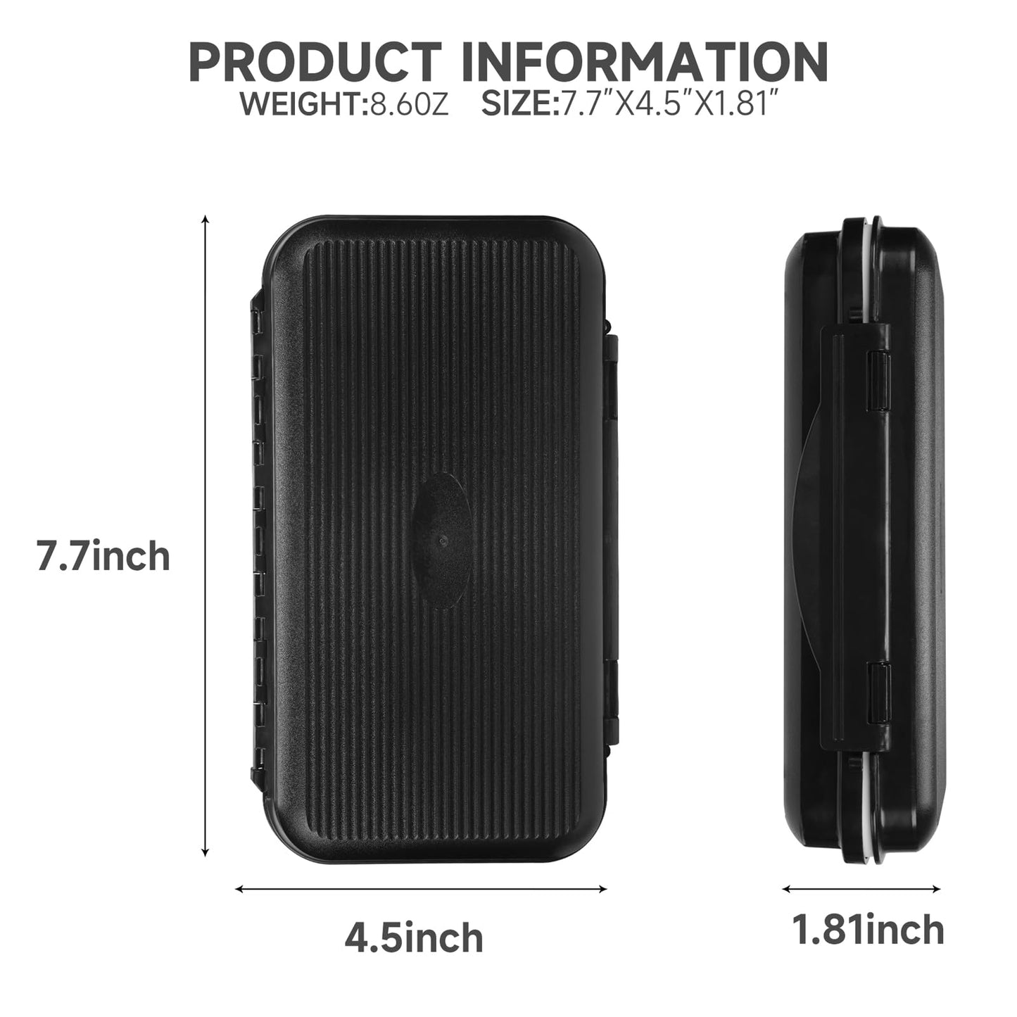 Fly Fishing Box Fly Boxes For Fly Fishing Trout Two-Sided Waterproof Lightweight Easy Grip Black Lid Fly Fishing Lures Box Foam Ice Jig Fly Box And Coil Springs Cord.