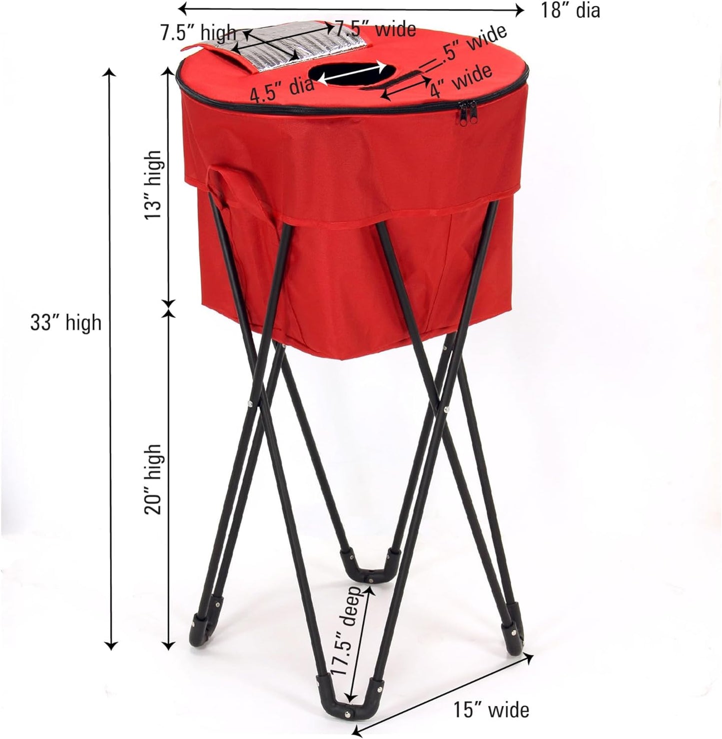 Household Essentials Thermal Standing Cooler with Travel Bag, Heavy-Duty Polyester,