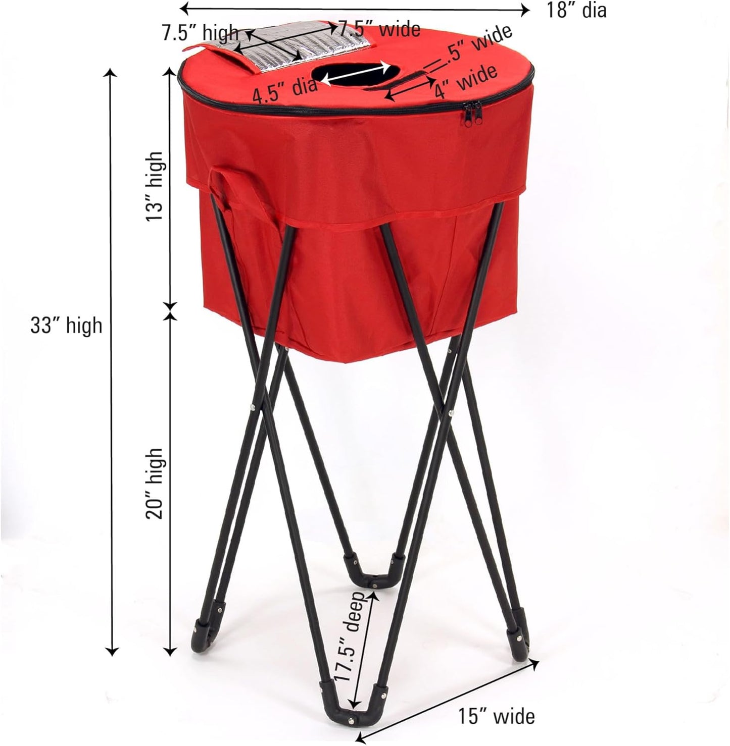 Thermal Standing Cooler with Travel Bag - Heavy-Duty Polyester Household Essential