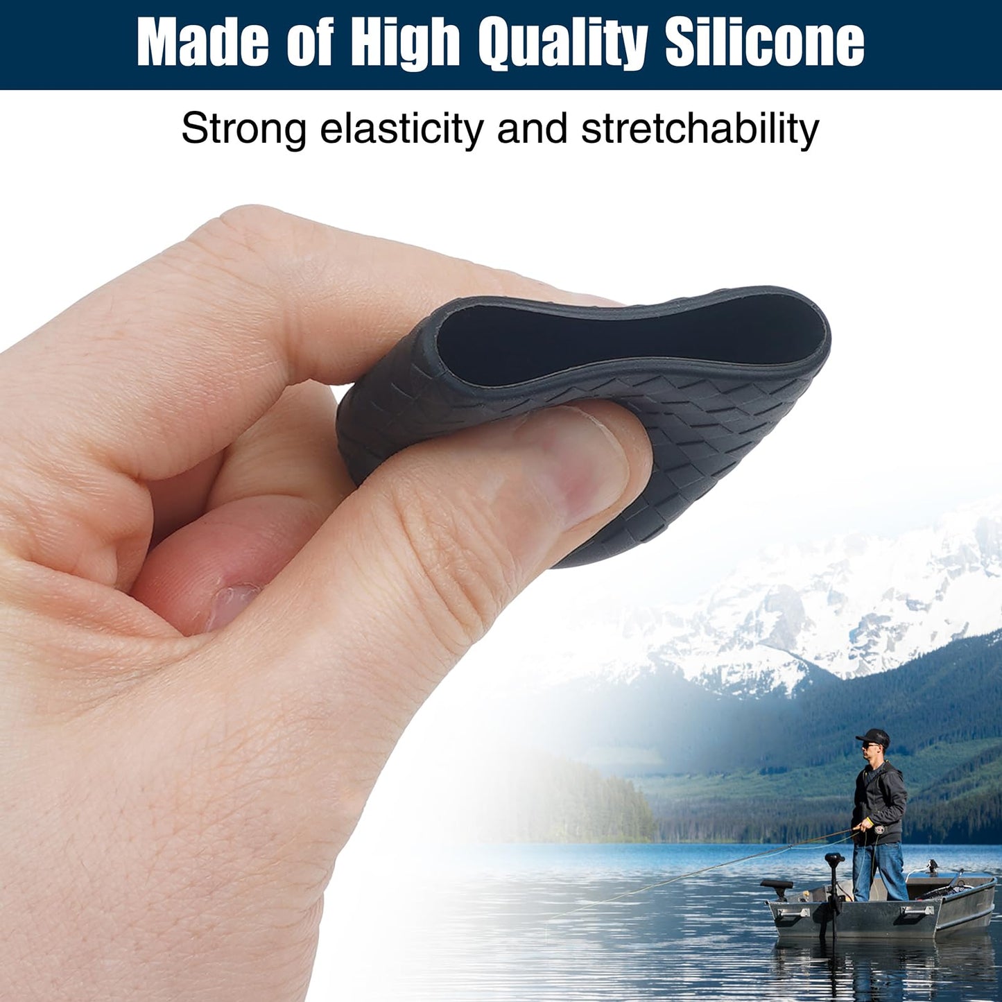 JSHANMEI Fishing Rod Butt Cushion - 6pcs Set with Pole Butt Cap Seat Cushions Pole Protector End Fishing Rod Holders Black