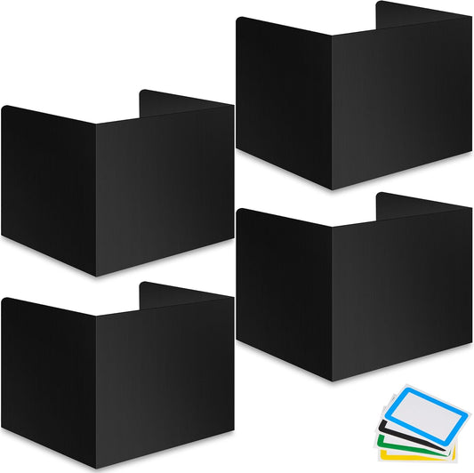 22-Pack Desk Dividers for Students - Durable & Waterproof Plastic Study Carrel Divider, Classroom Folders Teacher Supplies, Easy-to-Clean Plastic Privacy Shield Folder Boards for Student Desks, Black
