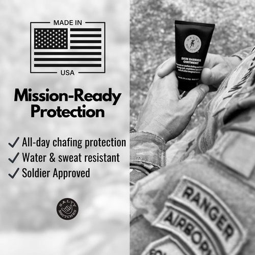 Salty Britches Waterproof Anti Chafing Ointment, Chafing Gel, Half Marathon Essentials, Anti-Chafe, Military Gear Essential, Running Essentials, Gifts for Runners - Rose Scented - 1pk