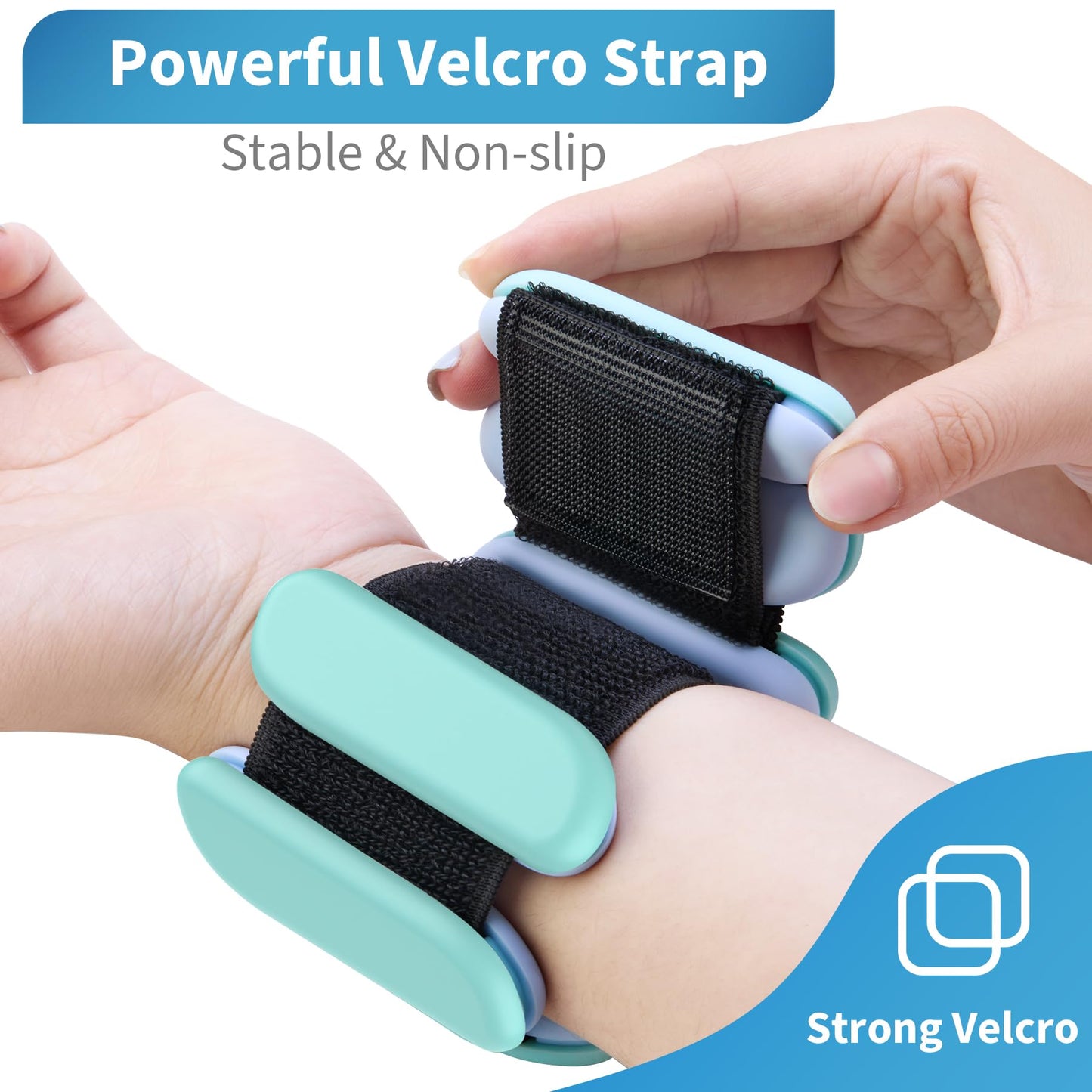 Hand Weights for Women - 1lb Arm Weights for Pilates, Silicone Adjustable Hand Weights for Women & Men, Set of 2 (1 lb Each), Ideal for Pilates Gym, Fitness, Workout, Walking, Jogging (1 Pair, Green)