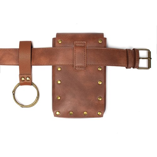 Belt Pouch Waist Bag Fanny Pack Steampunk Phone Holder Casual Medieval Renaissance Cosplay Costume Accessories (1Classic-Brown)