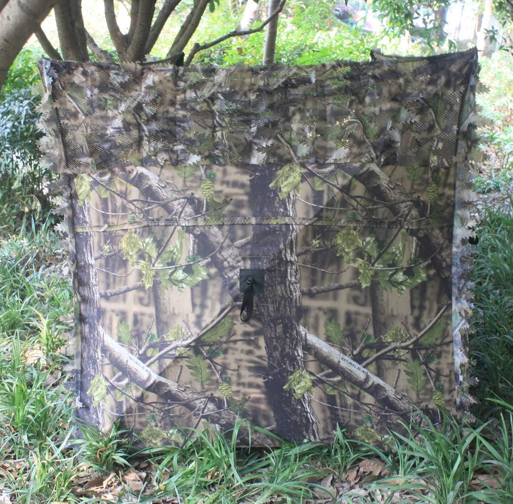 AUSCAMOTEK Pop Up Ground Blind for Deer Duck Turkey Hunting Portable Quick Setup Lightweight Green/Brown/Dry Grass Ground Peg Included