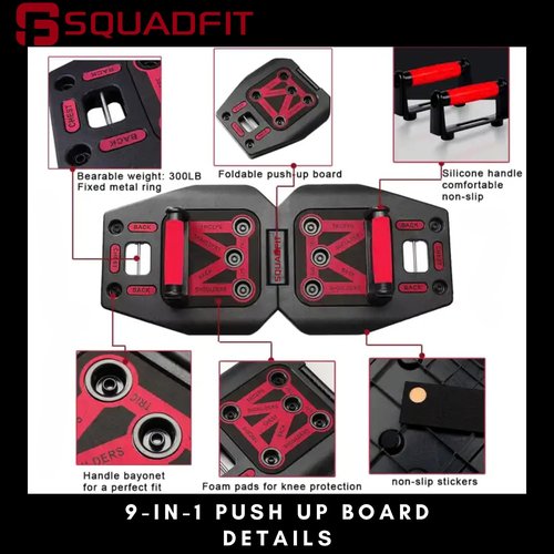 SquadFit Push Up Board & Fitness Kit - Home Gym Set