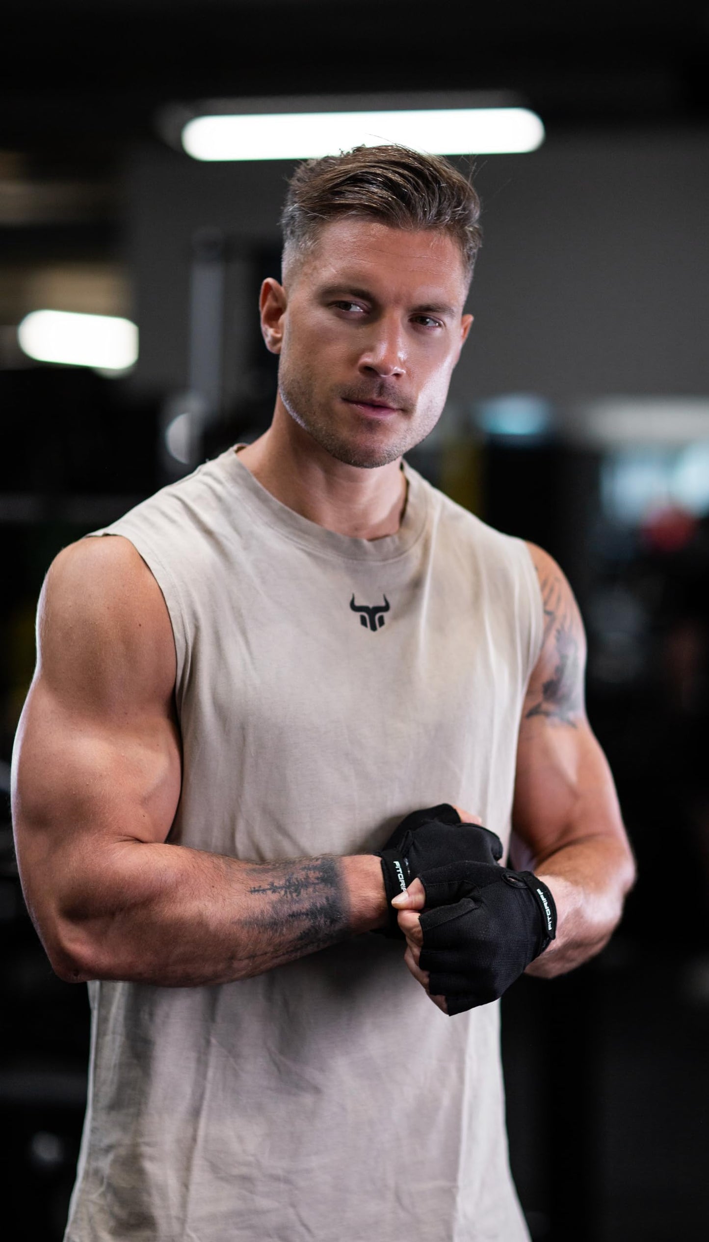 Fitgriff® Workout Gloves (Padded) for Men & Women - Fingerless Gym Gloves for Weight Lifting, Training - Full Palm Protection (Black, Size 7)