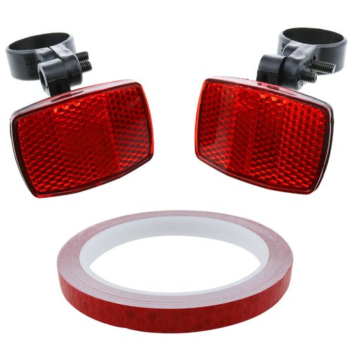 Haidong Bike Safety Warning Reflector Bicycle Reflectors Kit with Reflective Tape Bike Front and Rear Reflector Bike Accessories-2PCS