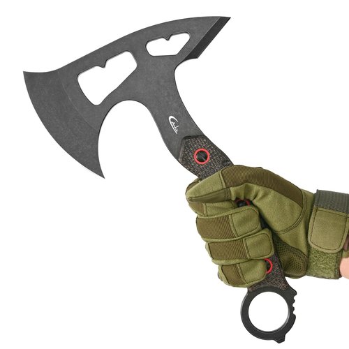 Ccanku C1392 Camping Axes,DC53 Steel Blade with Micarta Handle Chopping Axe Bushcraft Camping Axes Survival Hatchet with Kydex Sheaths for Hiking Hunting Camping Splitting Chopping Wood(Black)