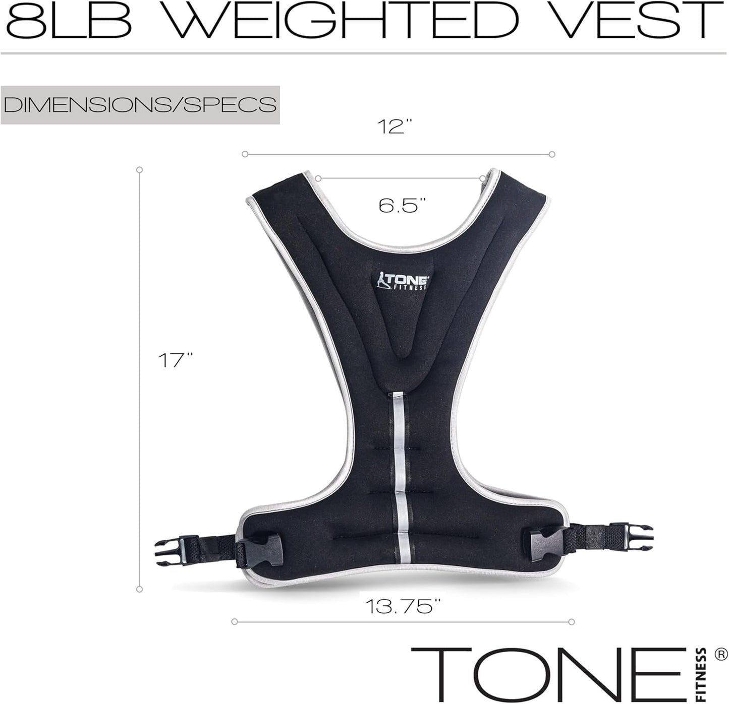 Tone Fitness Weighted Vest | 8lb or 12lb | Multiple Options