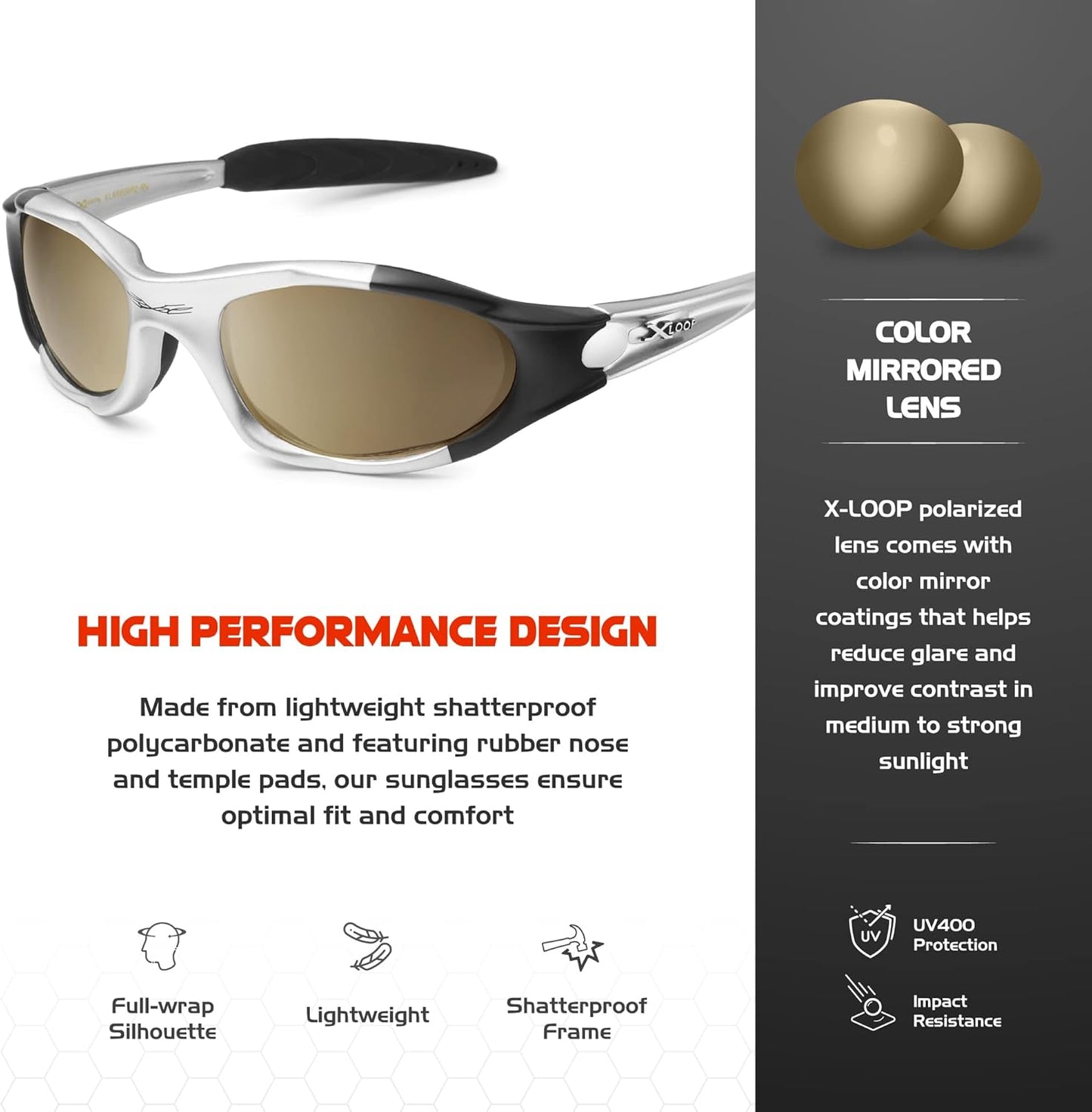 Polarized Youth Sports Sunglasses for Boys & Teens (Ages 8-16) - UV400 Baseball Wraparound