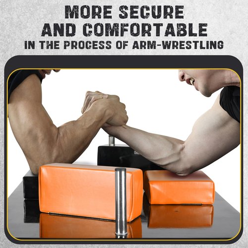 HUCOVIN Arm Wrestling Battle Table with Wrist Strap Arm Strength Training Equipment for Home Gym Office Club (Black & Orange)