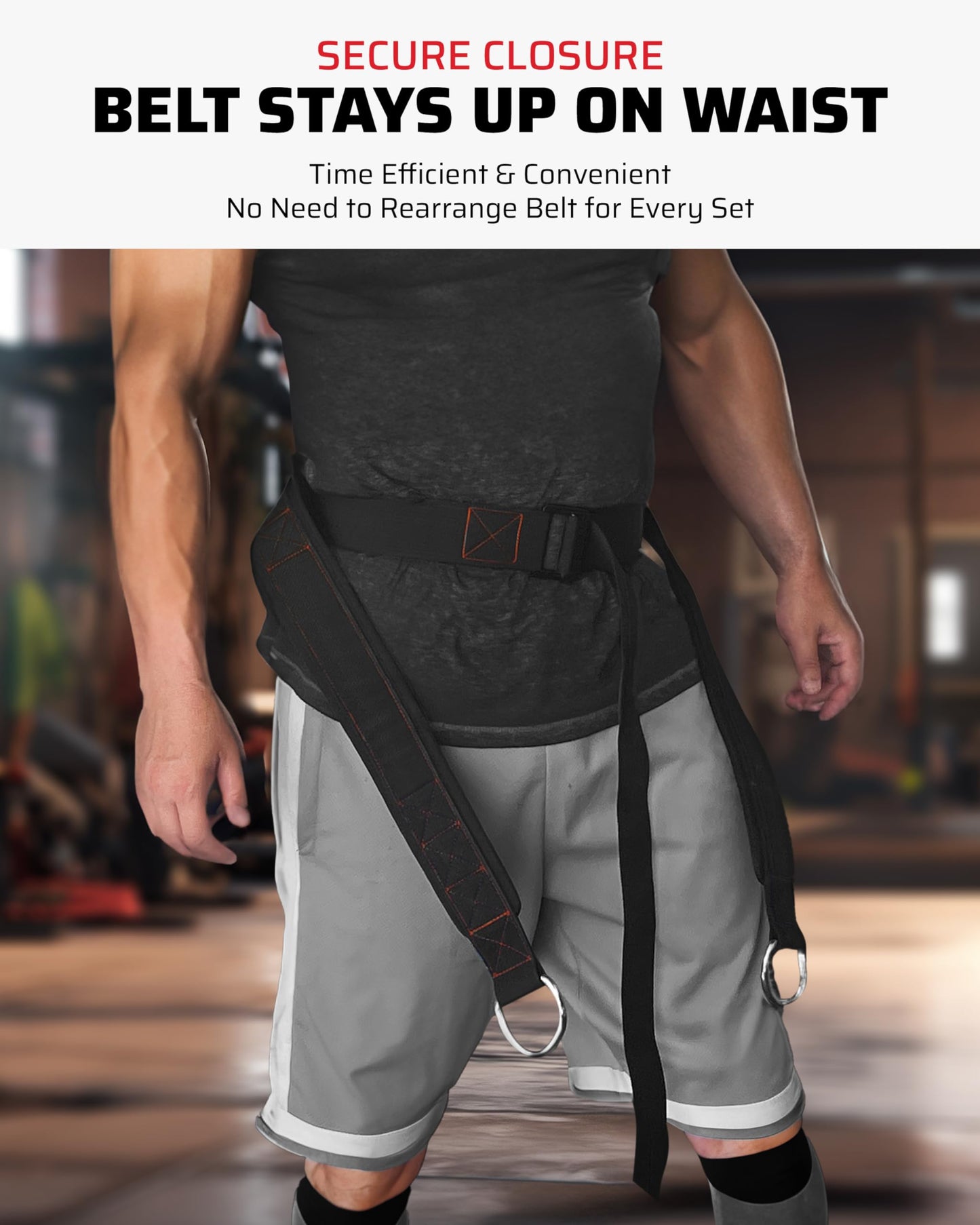THEFITGUY Ultimate Belt for Belt Squats, Rack Attachment and Squat Machine, Structured Back Support, Stays Low During Down Movement, Padded Hip & Thigh Area, Buckle Strap - No Sliding Down, Heavy Duty
