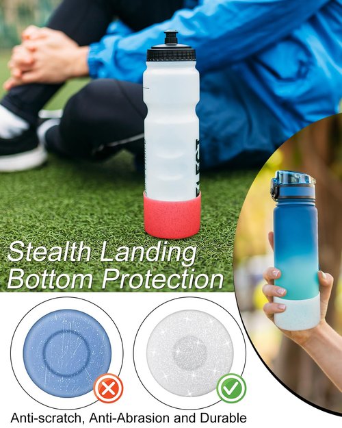 Uwbettry 2 Pcs Silicone Boot Tumbler Bottom Protector for Stanley Quencher Adventure 40oz & Stanley IceFlow 30oz, Glitter Clear Red Cup Accessories Boot Sleeve Cover
