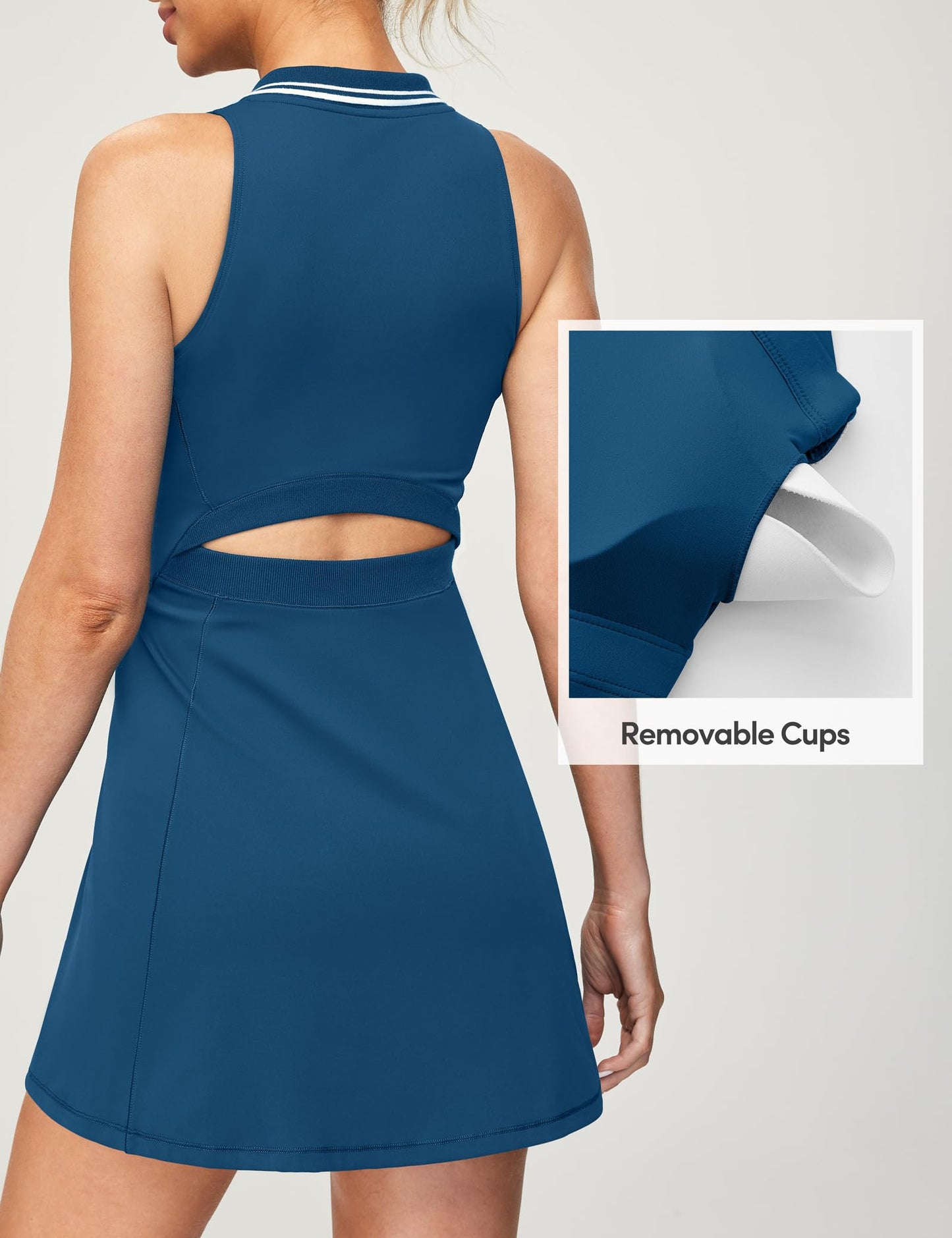 IUGA Tennis Dress for Women Golf Dress with Shorts Underneath Workout Athletic Dresses Built-in Bra Sleeveless Polo Dresses