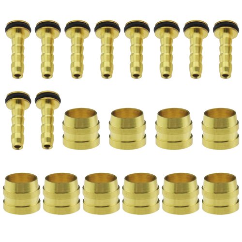 ECSiNG 10 Sets Bike Olive and Connection Inserts Compatible with Tektro Hydraulic Disc Brake Hose Cycling Components Spare Parts