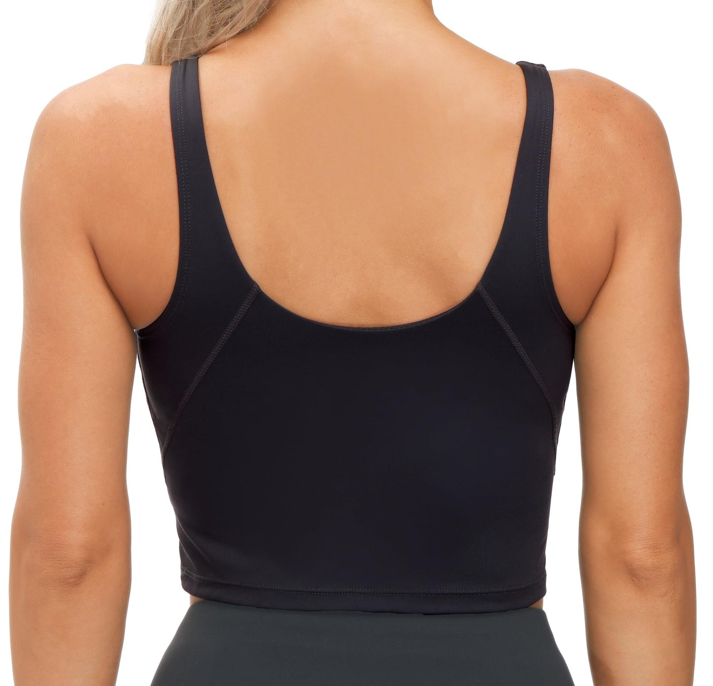 Women’s Longline Sports Bra Wirefree Padded Medium Support Yoga Bras Gym Running Workout Tank Tops (Black, XX-Large)