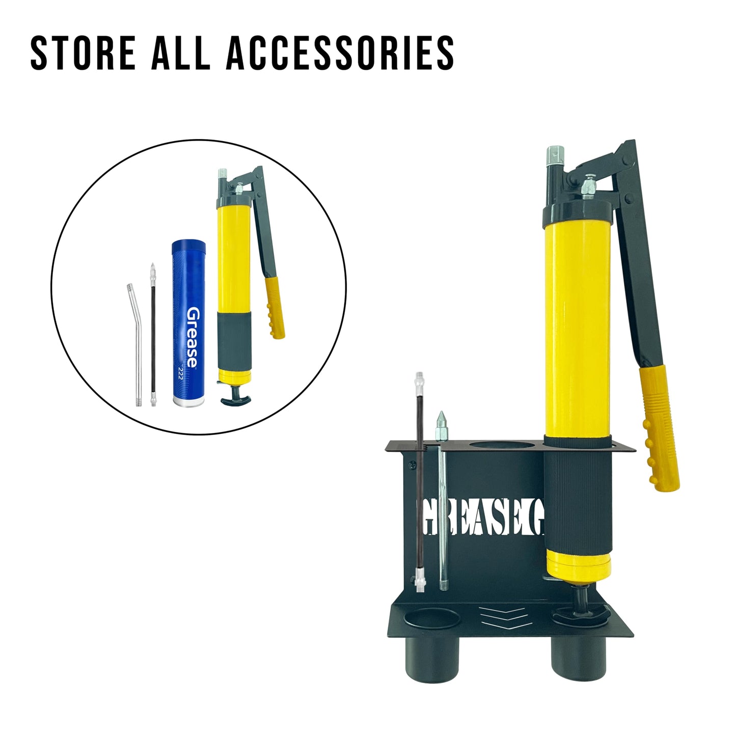 Grease Gun Holder Wall Mount for Garage Toolbox & Tractor Storage - Durable Air Tool Organizer, Grease Gun Storage for Garage Tools