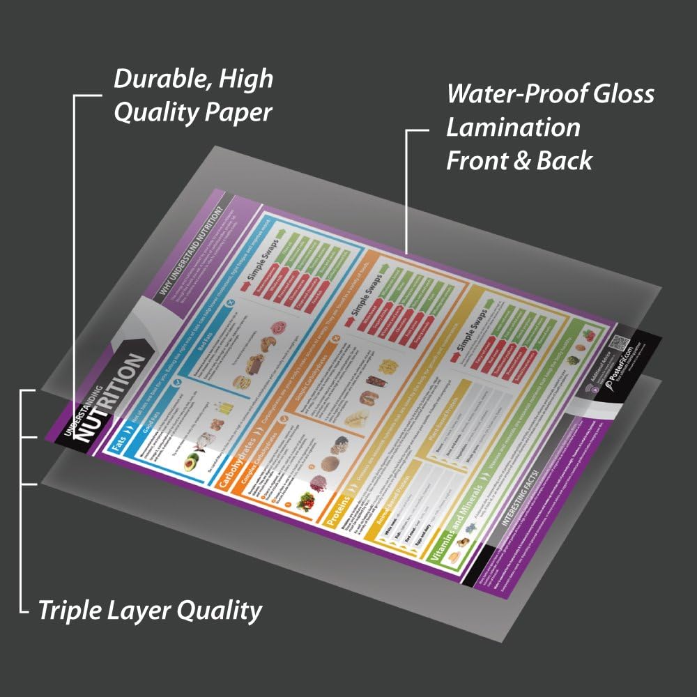 Posterfit Training Zones & Thresholds Poster - EXTRA LARGE - 33 x 23.5 - Laminated - Home & Gym Poster - Includes Online Video Training Support - Exercise Charts