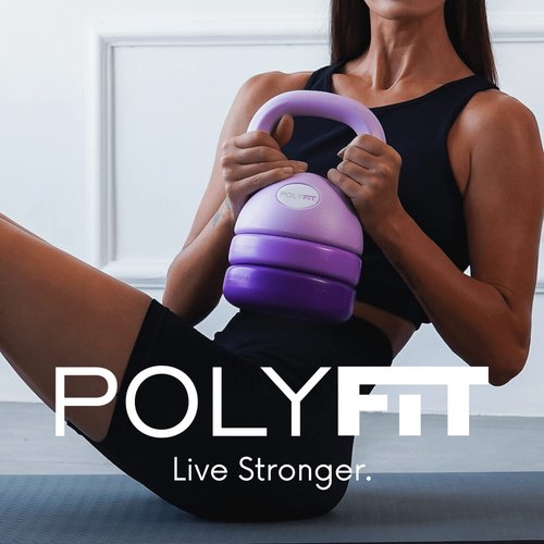 Polyfit Adjustable Kettlebell | 5 lb - 12 lb | Kettlebell Weights Set for Home Gym (PURPLE)
