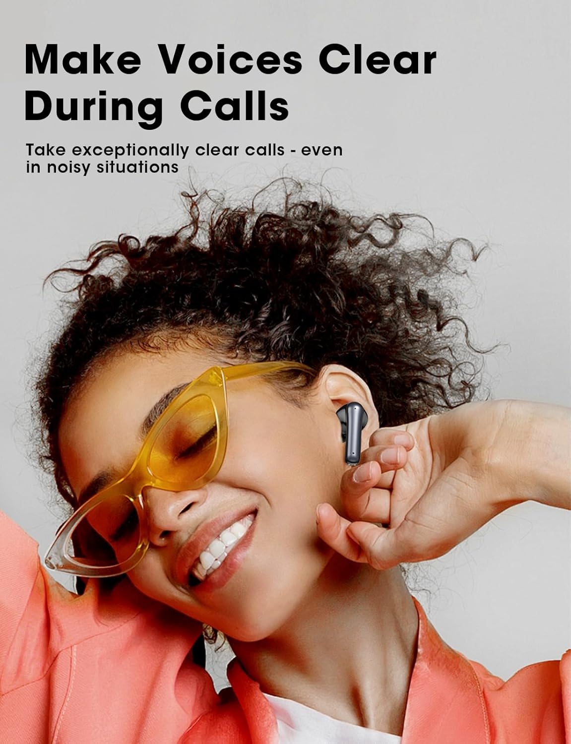ZZU Wireless Earbuds, Bluetooth Ear Buds with Big Bass Stereo Sound, 48 Hours Playtime, Lightweight in-Ear Fit Earphones, IPX7, Hands-Free Calls with AI for iPhone, Android, Pad, Sports, Workout