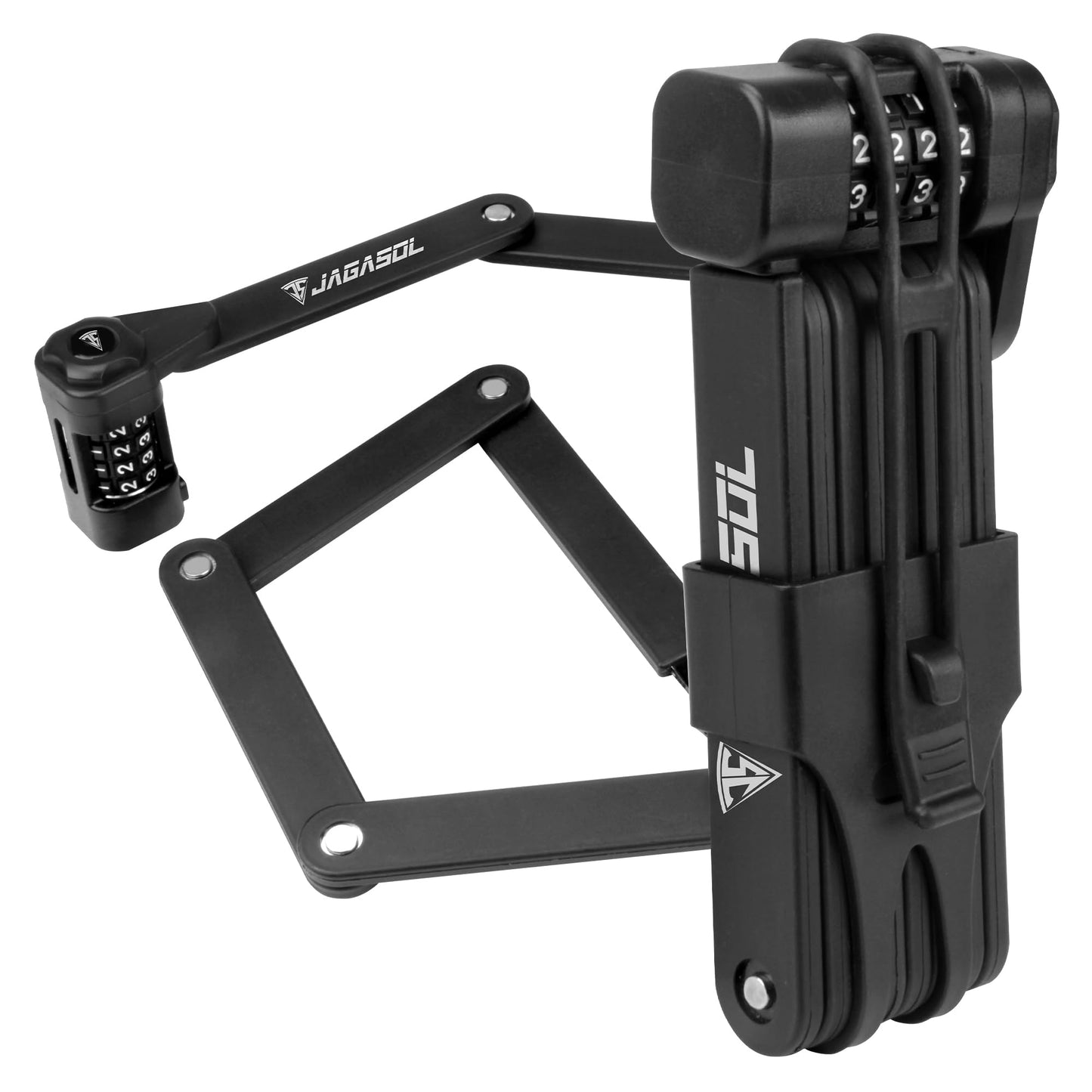 JAGASOL Heavy Duty Anti-Theft Folding Bike Lock, Combination Fold Chain Lock for Bicycle Scooter Motorcycle, 0.8 Inches Wide 0.3 Inches Thick Alloy Steel, Anti-Pinch, Anti-Crush, Anti-Saw, 110 cm