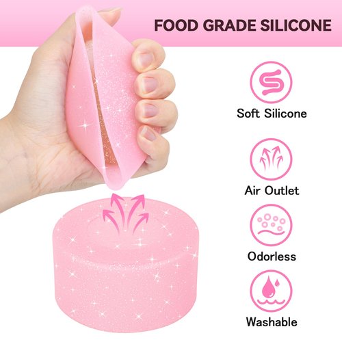 PICcircuit 2PCS for Stanley Boot, Silicone for Stanley Cup Boot 20-40oz&for Hydroflask Boot 12-24oz Glitter for Stanley Cup Accessories Tumbler Accessories for Stanley Bottom Protector, Pink