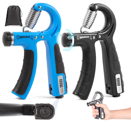 Grip Strength Trainer with 2 PCS,AOKLS Hand Grip Strengthener Adjust Resistance in 11-132Lbs for Climbers,Tennis Athletes and Any Athlete Who Needs to Strengthen the Fingers and Arms