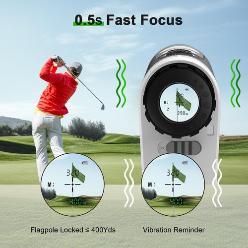 PEAKPULSE 1200 Yards Golf Rangefinder with Slope and Magnetic 6X Magnification Rechargeable Laser Distance Range Finders Flag Pole Locked with Vibration Ideal for Golfer Accessories