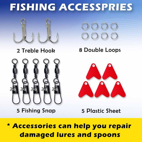 LOOTAERUL 40 Pcs Fishing Bait Lures Kit, Tackle Box with Tackle Included,Minnow, VIB, Pencil, Popper, Crank, Spoons, Weights Other Accessories, Bass Fishing Lure Set for Beginner and Experienced