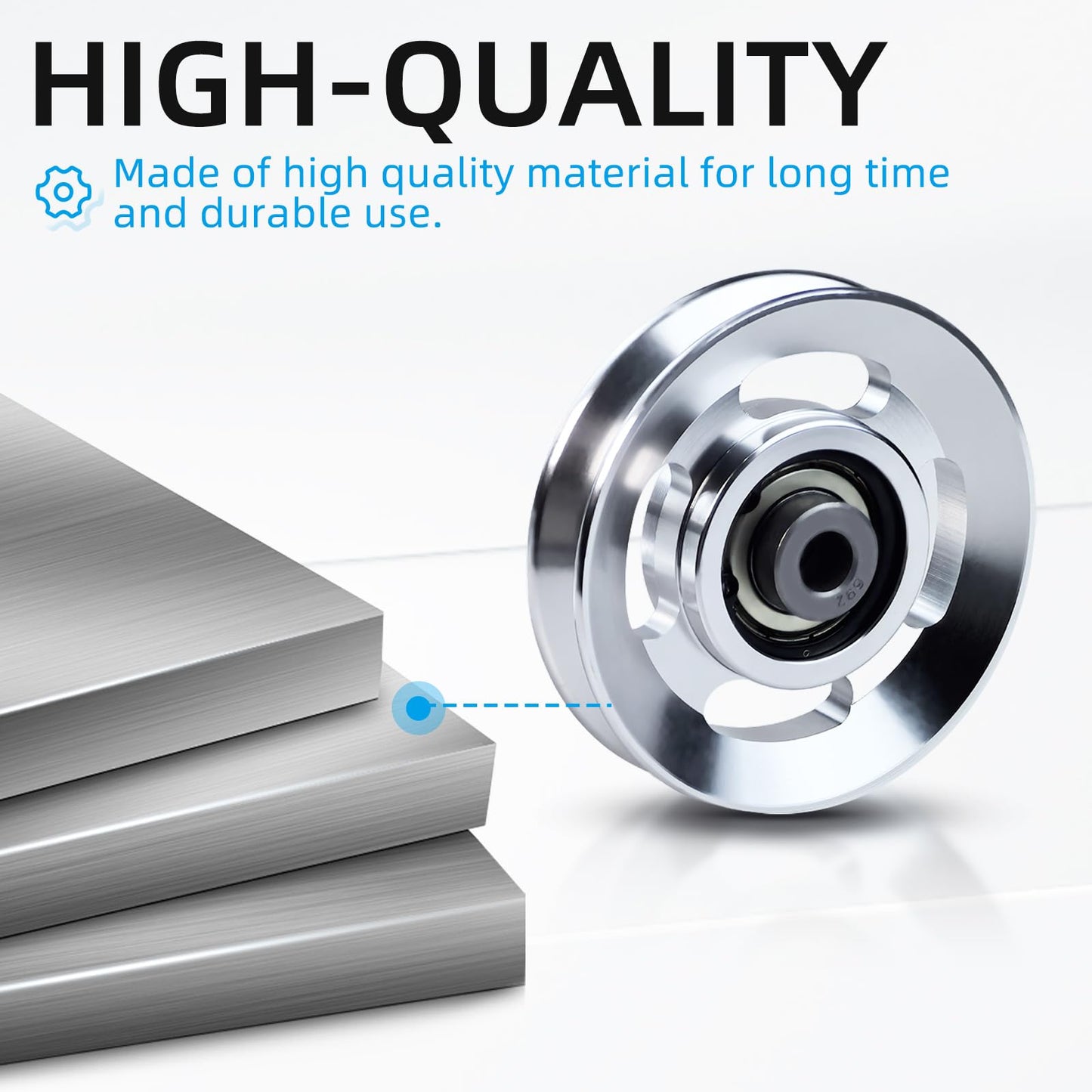 Aluminum Alloy Bearing Pulley Wheel, Universal Sliver Strength Training Equipment Pulley Wheel Gym Accessory, Fitness Pulley Wheel for Gym Equipment Part Cable Merchine (88mm)