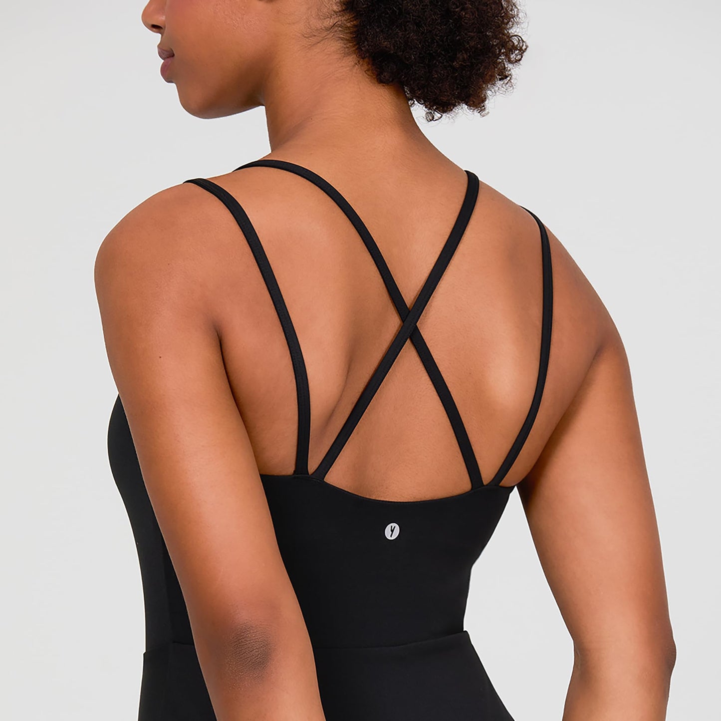 YITTY Active Women's Ultraluxe Strappy Tennis Dress with Built in Short, Athleisure, 4-Way-Stretch, Iconic Black, M