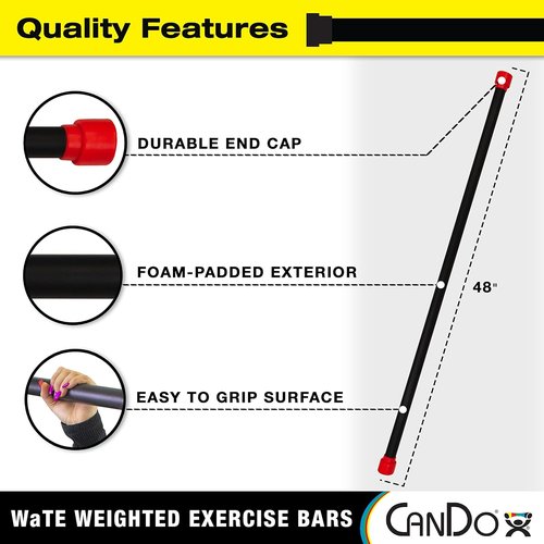 CanDo Jumbo Water Bar - 2.5 lb Tan Exercise Weight for Strength Training