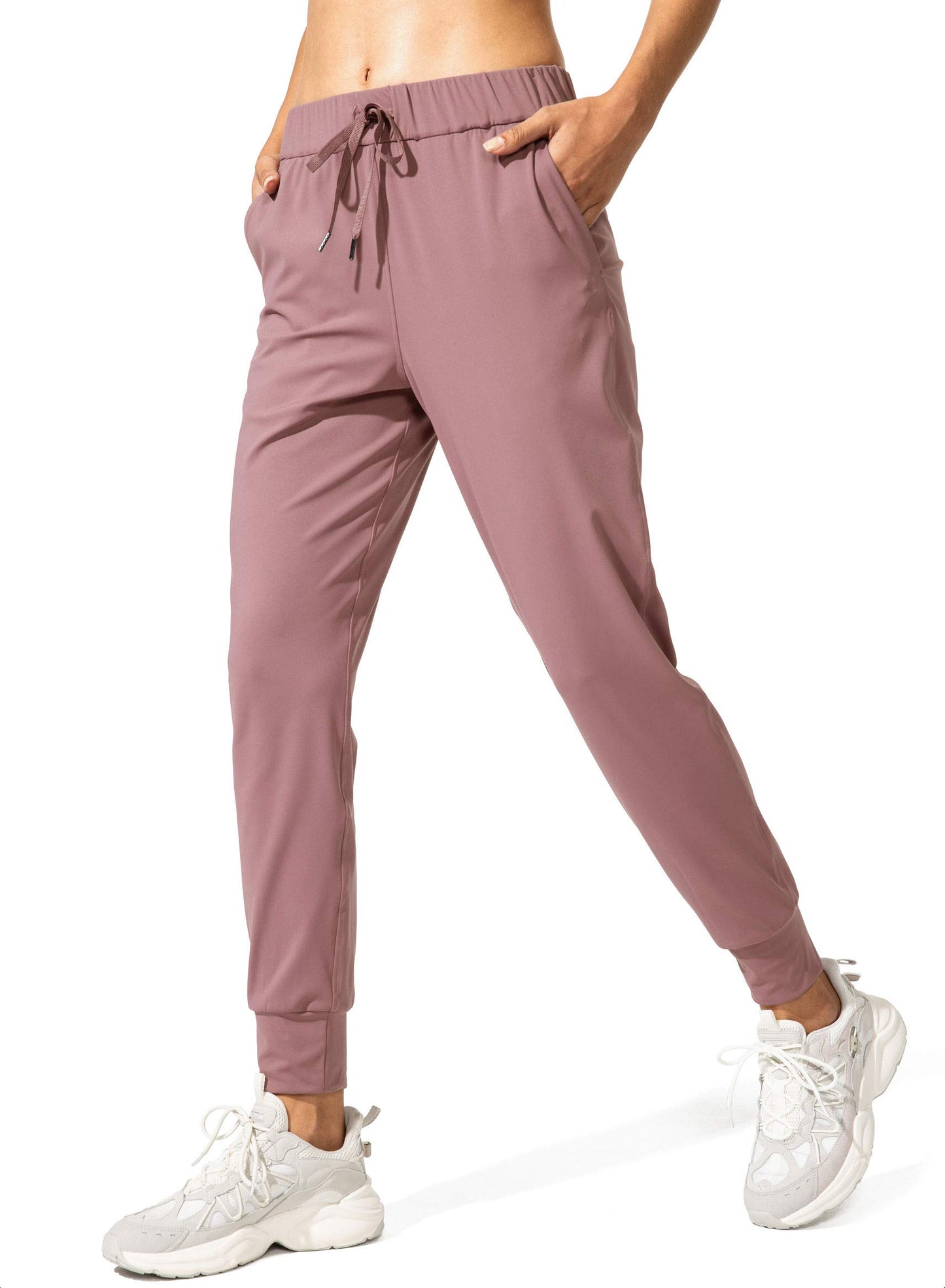 SANTINY Women's Joggers Pants Pockets Drawstring Running Sweatpants for Women Lounge Workout Jogging(Mauve Pink__S)
