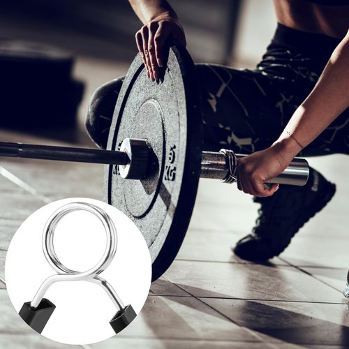 PEUTIER 4pcs 2 Inch Barbell Clamps, Stainless Steel Spring Collar Clips Weight Bar Clamps Dumbbell Barbell Handle Locking Clip for Weightlifting Strength Gym Fitness Training Accessories