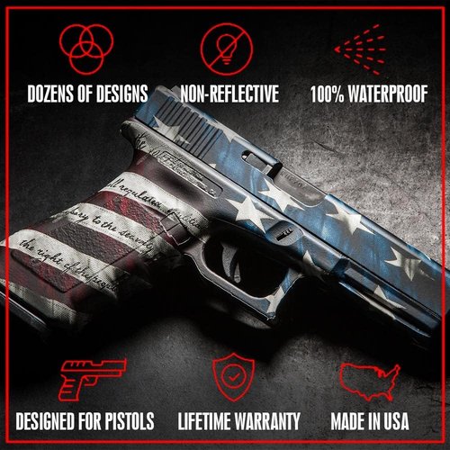 GunSkins Universal Pistol Skin Compatible with Airsoft AEG and BB Gun- Vinyl Wrap - Trim to Install - 100% Waterproof - Non-Reflective Matte Finish - Made in USA