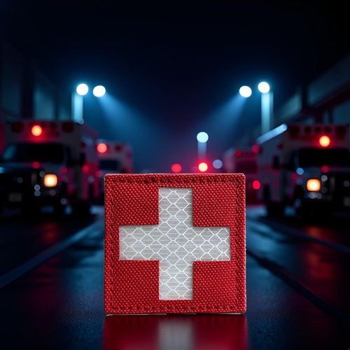 Red Bottom White Reflective Medic Patches Tactical Medical Patches Hook-Fastener Backing Cross Medical Rescue Ir Chapter Reflective Pack Tactical Bag Accessories