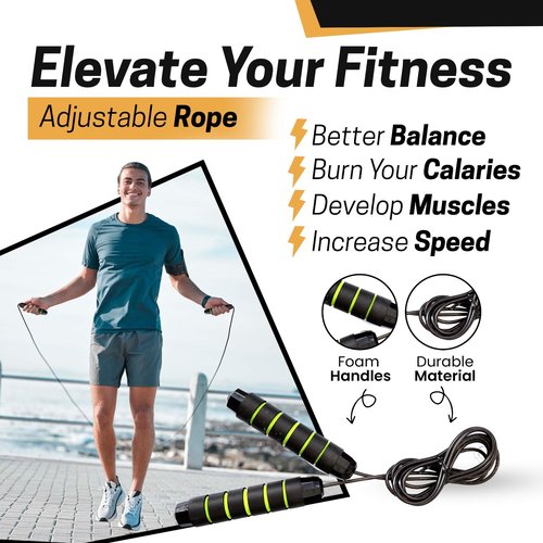 Pilates Bar Kit with Resistance Bands (10 Units) | 3 Loop Bands + 1 Jump Rope & Full-Body Workout Equipment | Dedicated Video Channel | Portable Home Gym