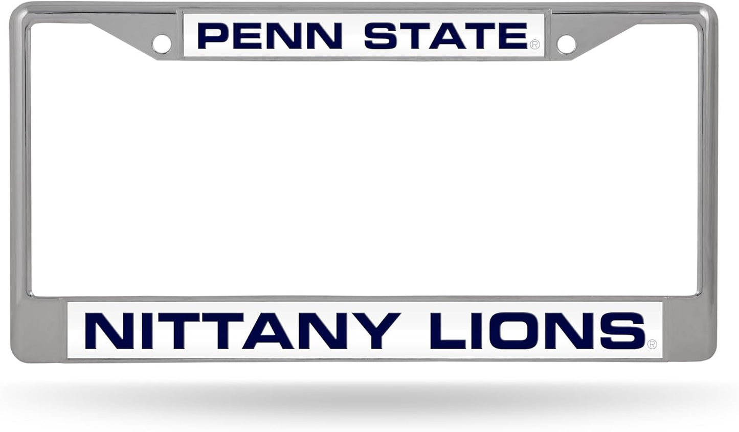 Rico Industries NCAA Unisex-Adult Laser Cut Inlaid Standard Chrome License Plate Frame