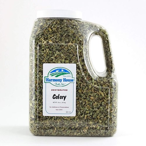 Harmony House Dehydrated Celery, Crosscut – Dried Vegetables For Cooking, Camping, Emergency Supply and More (8 oz, Jar)